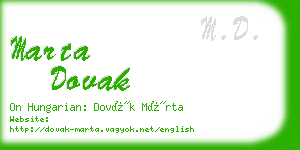 marta dovak business card